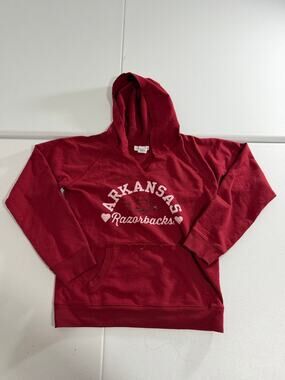 Arkansas Razorbacks Hoodie Youth L Maroon Pullover College Kids Sweatshirt